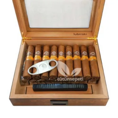 Lubinski Humidor + Montecristo Wide Edmundo Puro seti