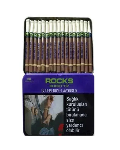 Rocks Short Tip Blueberry sigarillo - Yaban Mersini aromalı - 50's