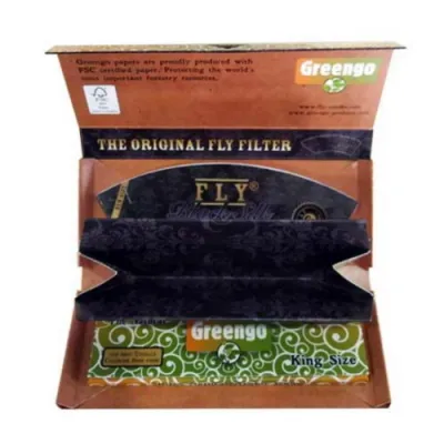 Greengo Fly Black Silk King Size Zıvanalı Sarma Kağıdı