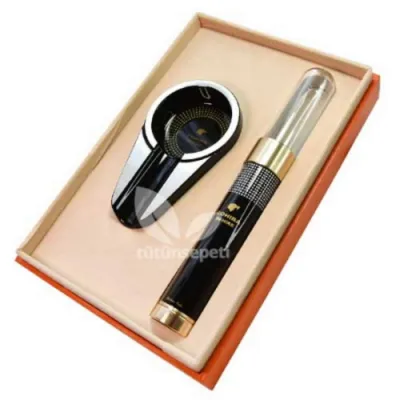 Cohiba Tekli Tüp Humidor ve Küllük seti